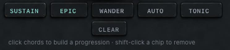 The six macro buttons under the ARGISH chord wheel