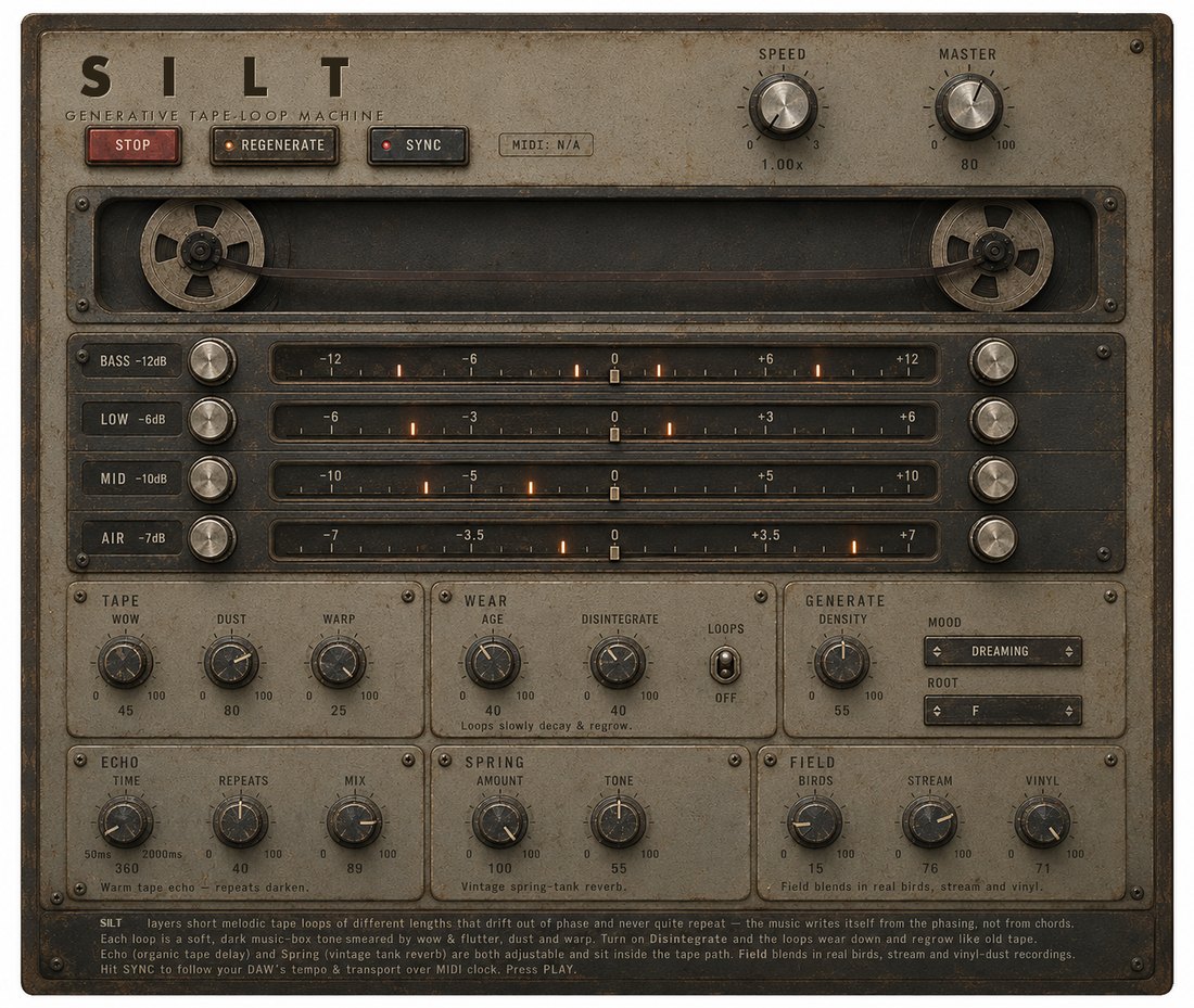 The SILT faceplate — tape-loop instrument controls.